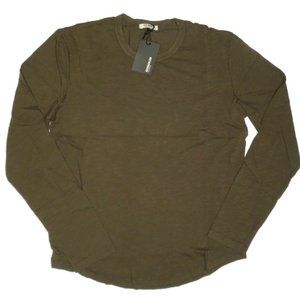 Buck Mason Mens Resin Slub T-Shirt Curved Hem L/S